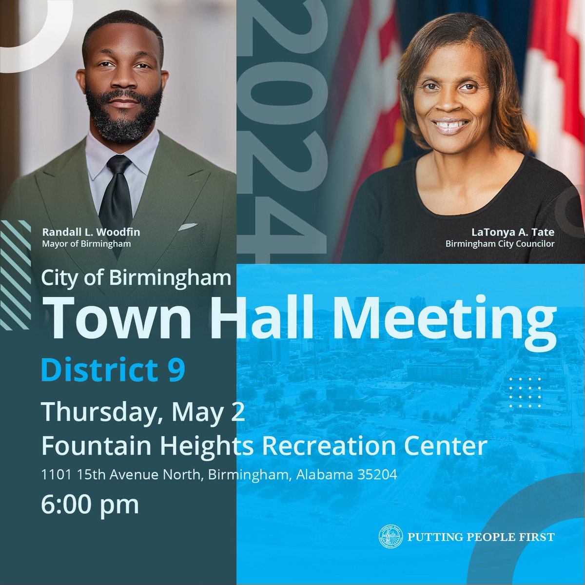 District 9, don’t forget to join us tonight at the Fountain Heights Rec Center. The conversation starts at 6 p.m.