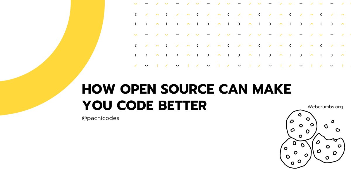 'How Open Source can make you code better'

@buildwebcrumbs  #DEVCommunity 
dev.to/buildwebcrumbs…