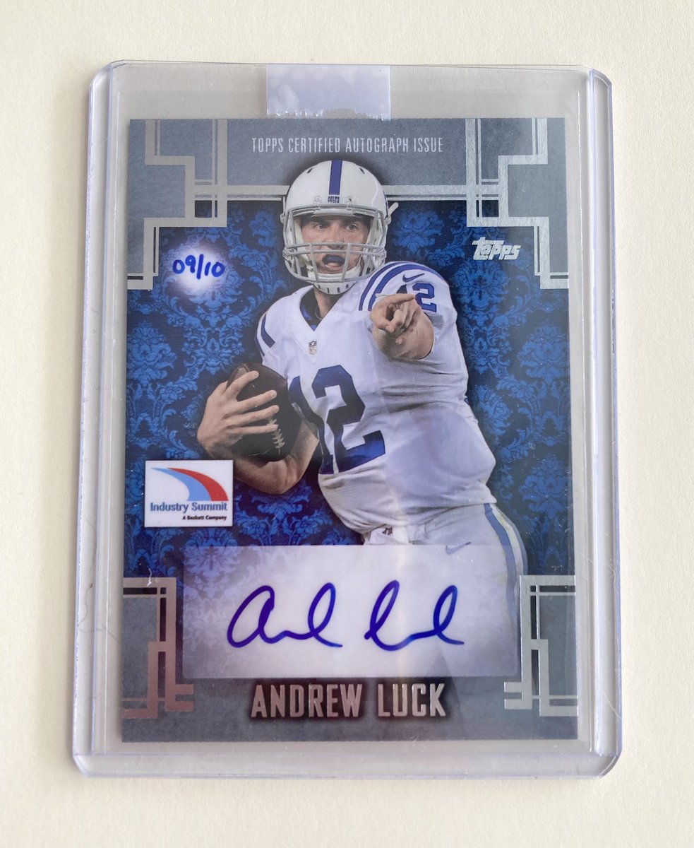 2015 @Topps Industry Summit #AndrewLuck auto and hand #’d  /10 🔥🔥🔥

This card is in immaculate shape for being 9yrs old. This should grade a 10 according to my scope 🤌🏻

Had 0 clue these existed but glad I do now.

#Cards #Topps #Summit #Colts #NeckBeard #WhoDoYouCollect #NFL