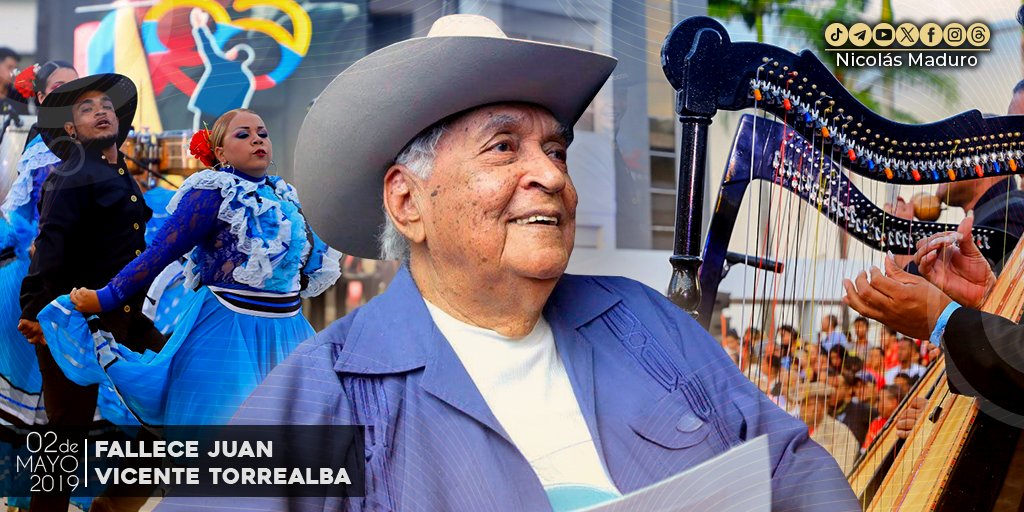 Hace 5 años despedimos a una gloria de nuestra música, el maestro Juan Vicente Torrealba, emblema cultural de Venezuela, gran compositor y eminente arpista, quien nos dejó como herencia una hermosísima obra que seguirá cruzando fronteras y alegrando por siempre los corazones de…