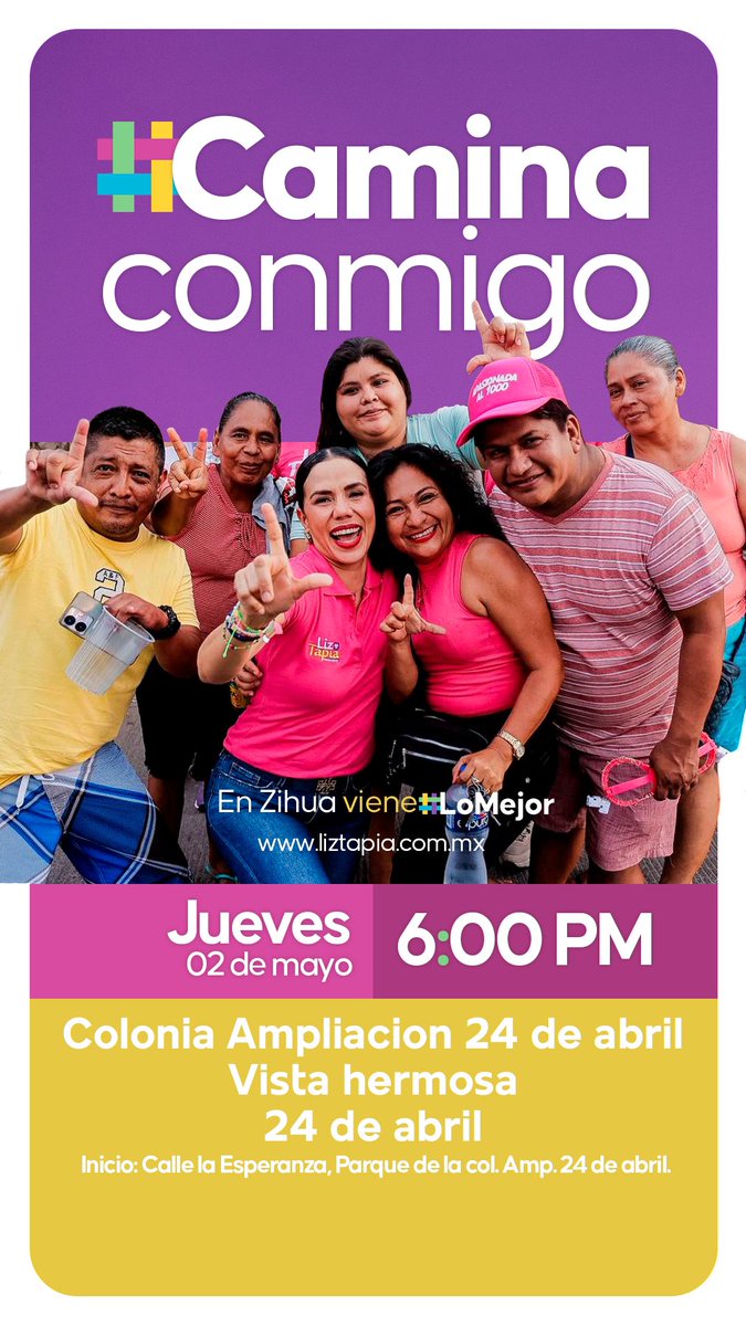 ¡Esta campaña es de todos! 💖 Por ello seguiremos visitando cada hogar de Zihuatanejo. 📍Ampliación 24 de Abril 📍Vista Hermosa #CaminaConmigo