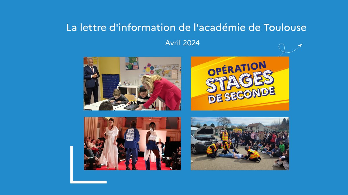 🗞La lettre d'information de l'académie de Toulouse est en ligne. Retrouvez toute l'actu d'avril 2024 ! Bonne lecture 🔗ac-toulouse.fr/la-lettre-d-in…