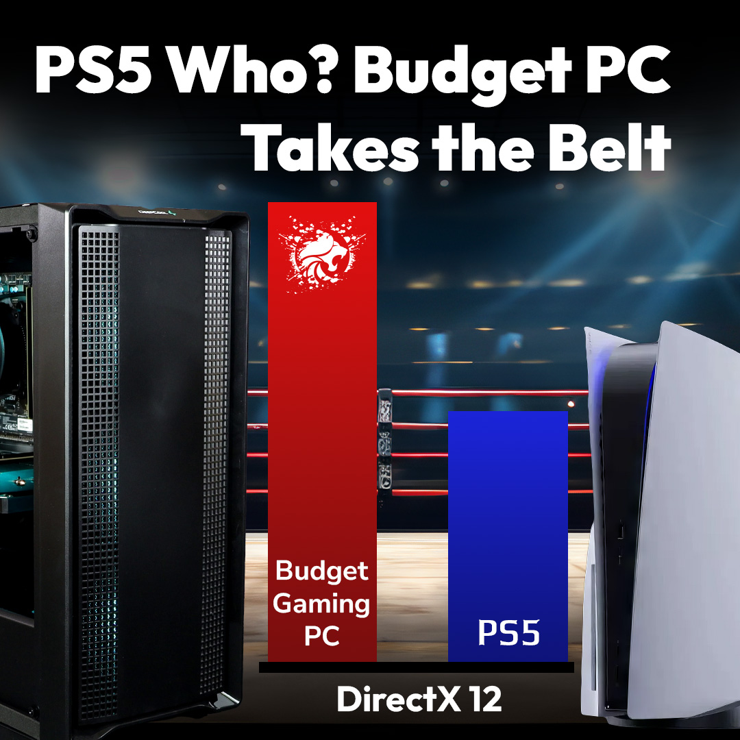 turbotortstech's tweet image. PS5 vs PC show down is here!
We conclude the 3 part series with the performance results from the Ryzen 5 5500, Intel Arc A580 combo and the sheer amount of win might actually surprise you...
Performance results inside: youtu.be/ZxfZJ8iojcY
#ps5vspc #gaming #budgetgaming