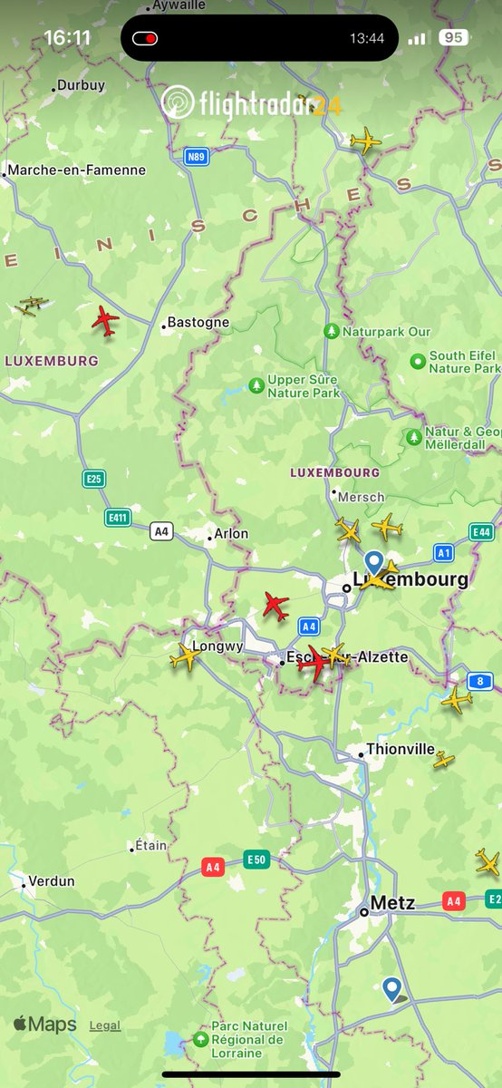 Three flights over Luxembourg declaring emergency right now?!?  @flightradar24
