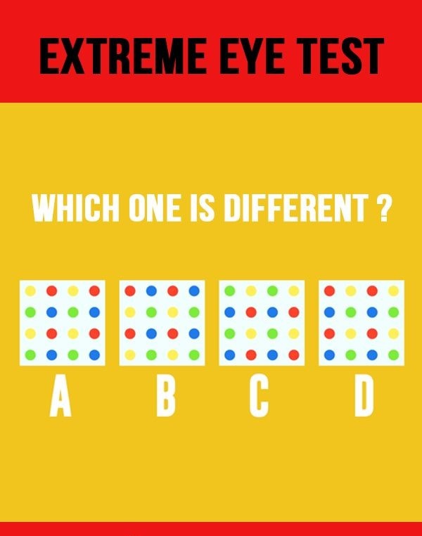 Extreme Eye Test
Find the different one

#EyeTest #BrainTeaser