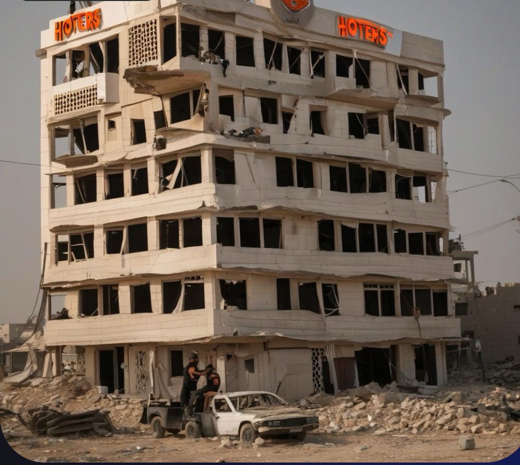 Things have gone too far, they’ve hit the Hooters building in Gaza

#IsraelPalestineConflict