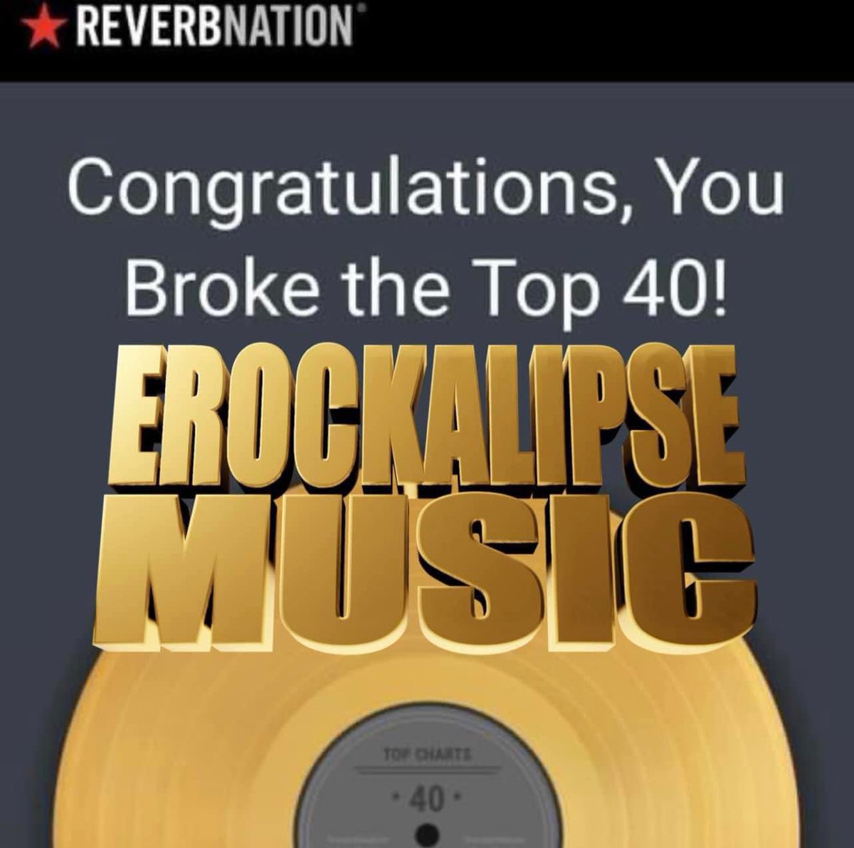 Thank you to all my #Winners for listening and keeping my #music in the Top 40 on #Reverbnation Become a fan today! reverbnation.com//erockalipse 
#hiphop #hiphopmusic #musicismylife
