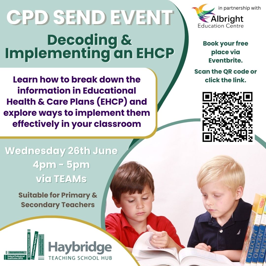 Trying to understand the jargon used in EHCPs can sometimes be a challenge. With this FREE online session, we will breakdown the information and answer any questions.
eu1.hubs.ly/H08WvYP0
#sandwellteachers #dudleyteachers #teachers #haybridgetsh #send #cpd