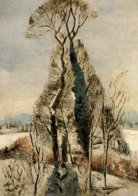 Iver Heath, Buckinghamshire, Snow wikiart.org/en/paul-nash/i…