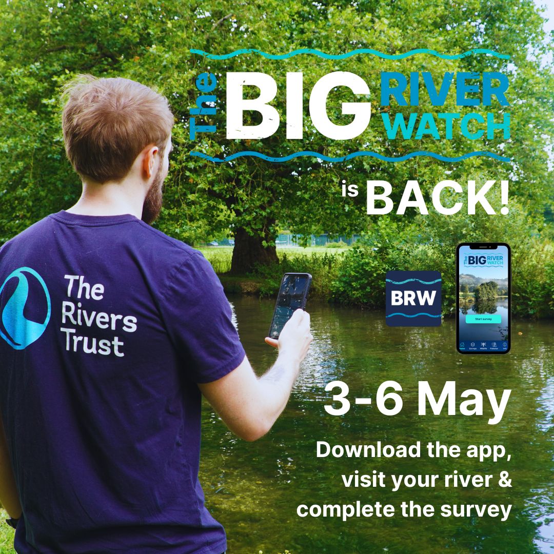 The @‌theriverstrust #BigRiverWatch is this weekend! Want an easy way to help our #rivers? Be a citizen scientist with your phone: 1️⃣ Download the free Big River Watch app 2️⃣ Spend 15 minutes observing your river 3️⃣ Answer the easy in-app survey 👉 theriverstrust.org/take-action/th…