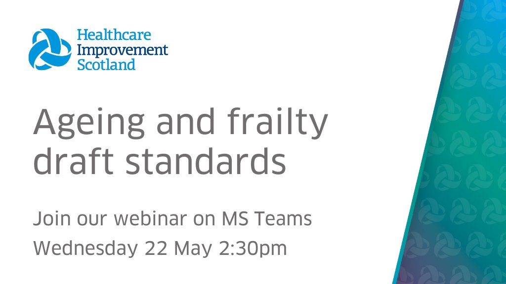Join us! We are hosting a webinar to explain about the new ageing and frailty standards we are developing and their impact. Register using the link in the comments