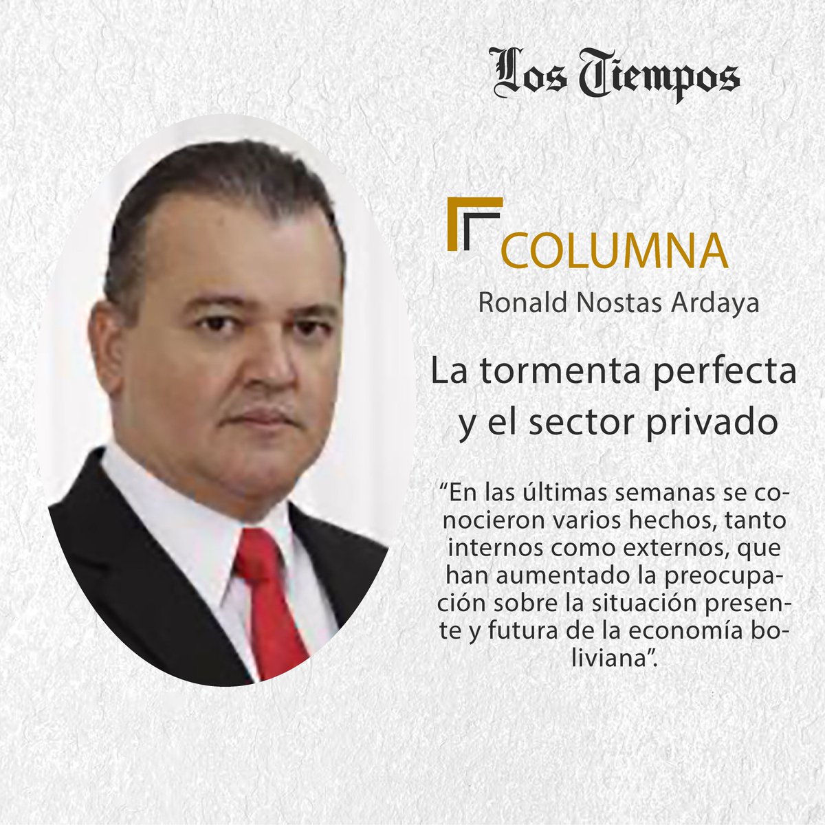 #LTColumna #Puntos de Vista Lea la columna de Ronald Nostas Ardaya. 👉 tinyurl.com/3jdwc5du