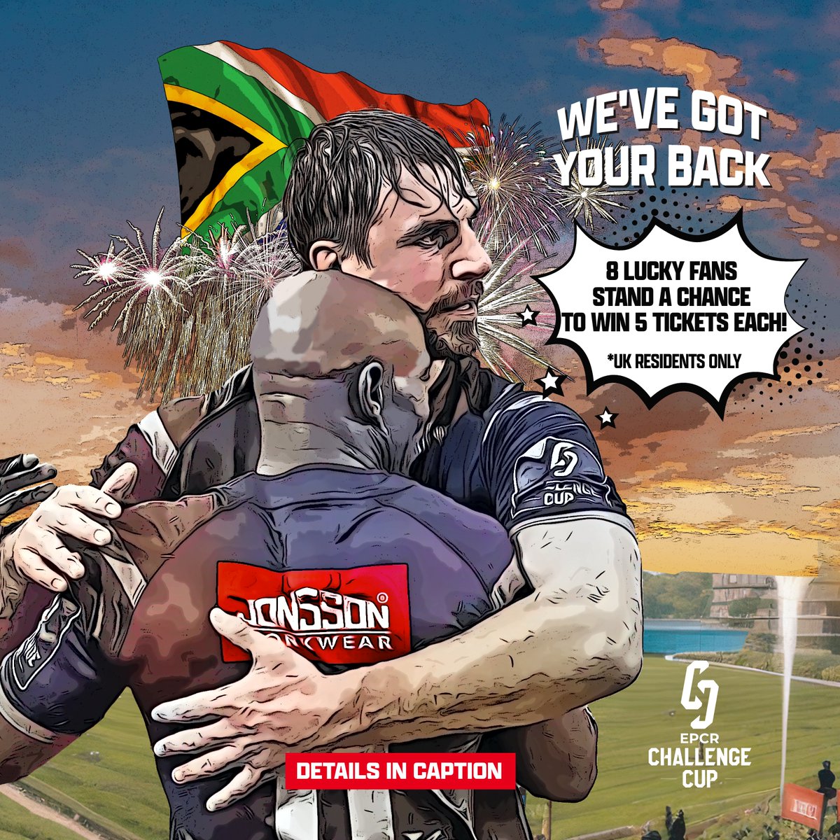 🇿🇦 CALLING ALL RUGBY FANS IN LONDON 🇿🇦

HOW TO ENTER.

1. Tag 4 SA rugby-loving fans or friends
2. Use the #OurStoep🇿🇦 , winners will be announced tomorrow at 13H00 BST.

Terms & Conditions:
- UK RESIDENTS ONLY.  
- Multiple entries are allowed.
- All competition T’s & C’s as…