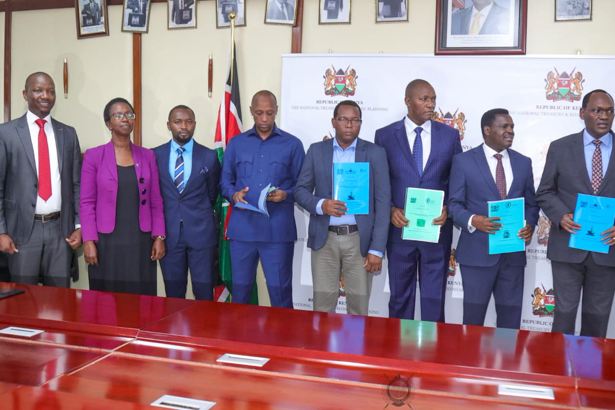 Today IGRTC witnessed the final lap of signing of the IPAs between the PS @KeTreasury, Dr. Chris Kiptoo ,PS @PublicWorksKen Mr.Joel Arumonyang and the Excellency Governors of the 5 Counties @PressTana,@NyandaruaCG018 Isiolo , Tharaka Nithi,and Lamu. @DrBadilishaK @GovGuyo