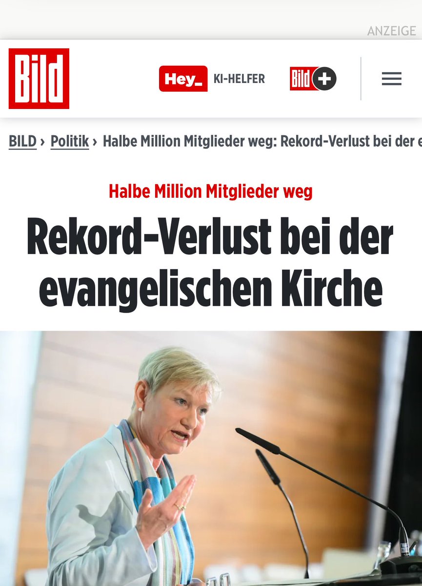 Nun stehen sie da und jammern. 🤣🤣 Aber es werden sicher viele Muslime zur evangelischen Kirche konvertieren. Bestimmt.