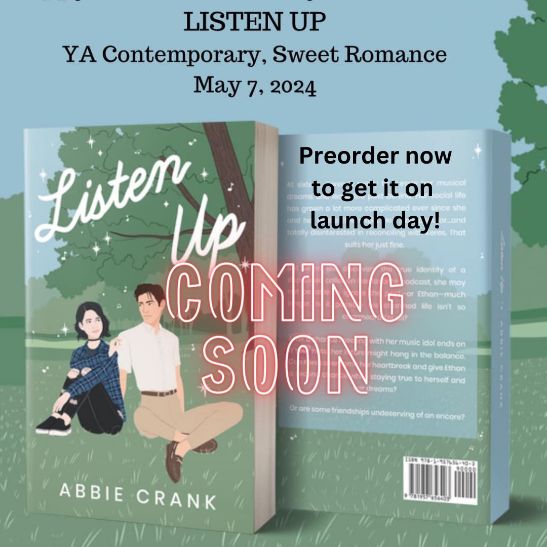 If you like sweet YA Romance that gives you all the feels, you'll love Listen Up by Abbie Crank!! 
@PressMonarch @jenlowrywrites #YAbooks #book #YA #reading #ReadON #kidlit #bookrec #Romance