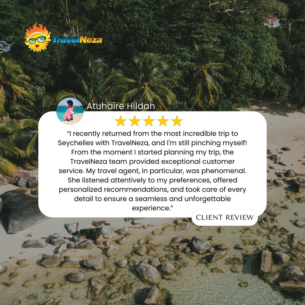 Our Exquisite Seychelles experience exceeded all expectations🤗💃

Follow the link in the bio to check out trips and book your next trip 💃👌#nezaclub✈️ #travelexperience #sychellesisland🇸🇨 #clientreview