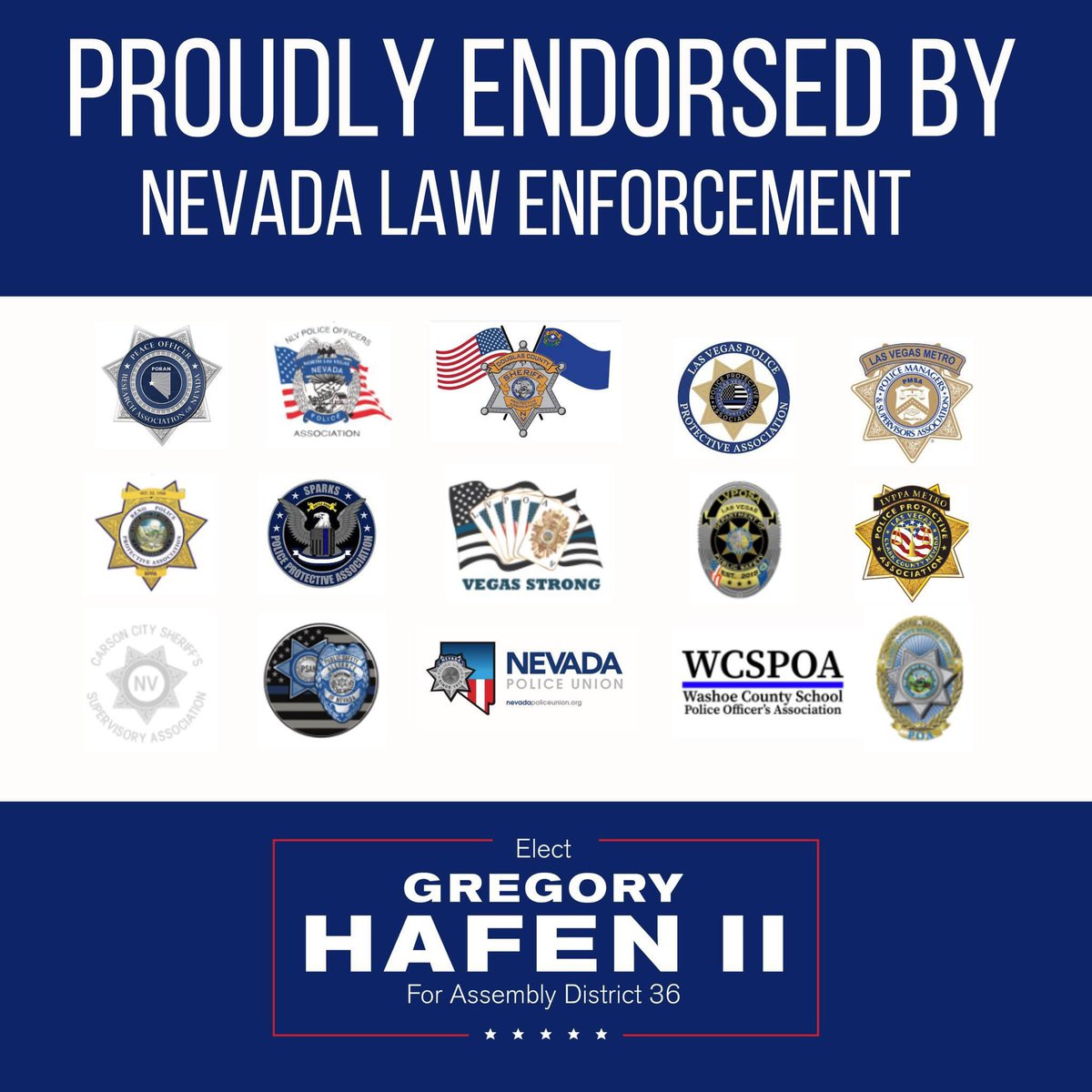 So honored to have the endorsement of Nevada Law Enforcement. I will always #BackTheBlue