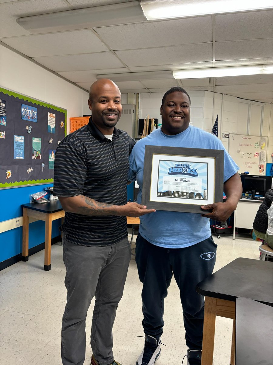 Congratulations HC @KoachWeaver receiving the 'HILLCREST HEROES' award!! Presented by The 3 Seeds Mentoring Group and Voted on by the Students!! #HawksUp