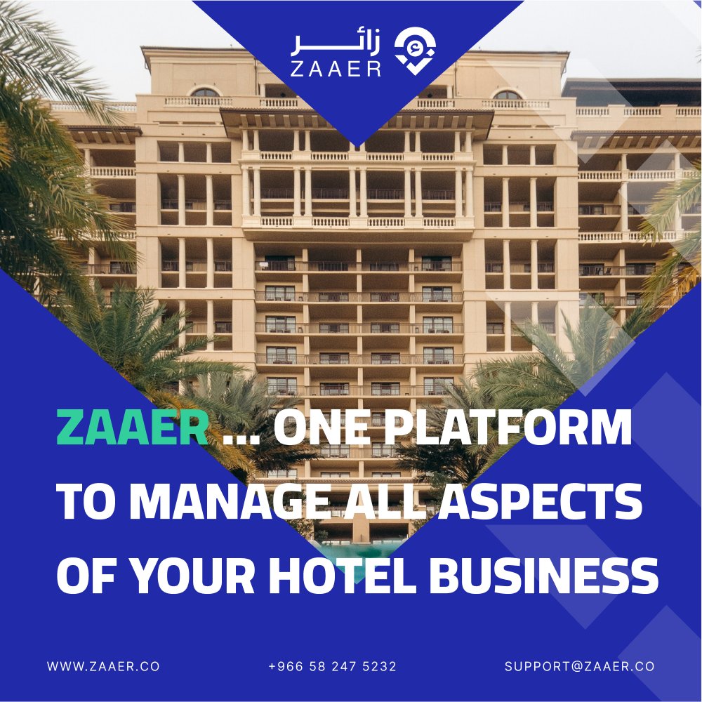 ZAAER revolutionizes the hospitality industry with its all-encompassing platform. From guest reservations, staff management, inventory control to financial tracking, we empowers hoteliers with tools to excel modern hospitality. #ZAAER #HotelManagement #SaudiArabia #Vision2030