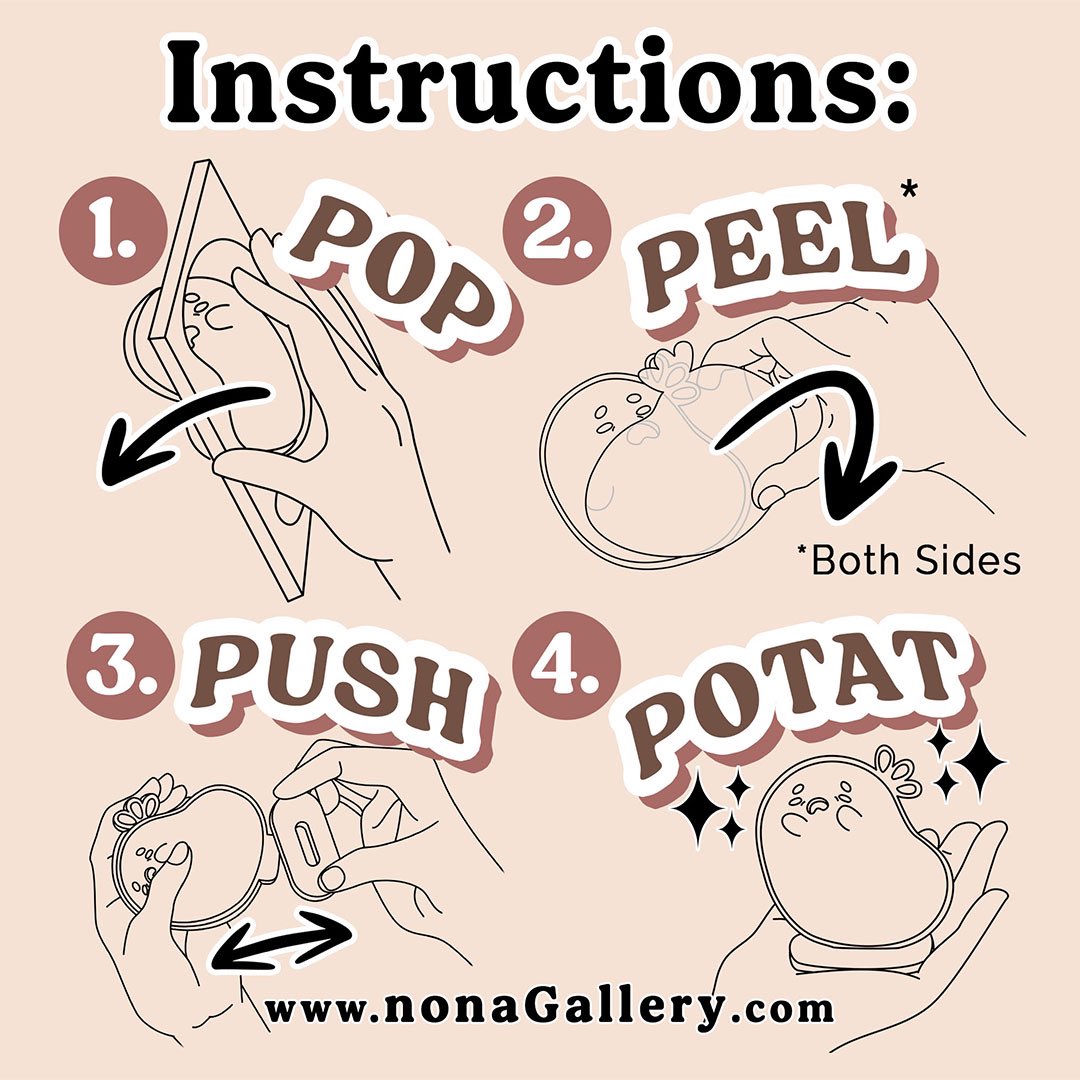 Introducing the Stressed Potat desk buddy! Feeling Anxious? Panicked? Stressed? Well now you can push those emotions on to someone else, your Potat! Keeping you calm by stressing on your behalf🥔 nonagallery.com/pages/t-shirt-…