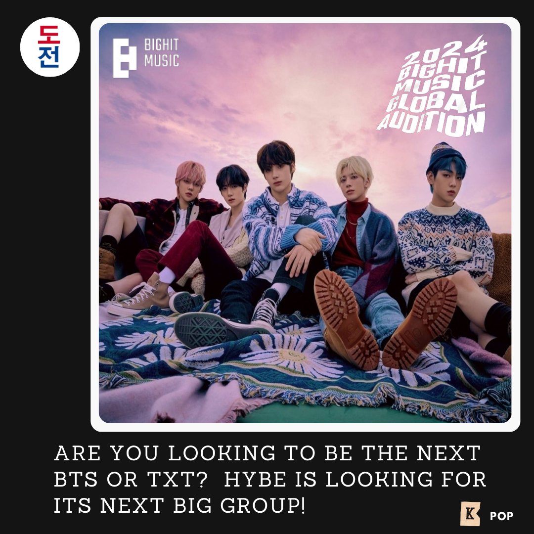 Are you looking to be the next BTS or TXT? HYBE is looking for its next big group!

dojeonmedia.com/post/are-you-l…

#dojeonmedia #dojeon #도전미디어 #도전 #BTS #HYBE #BIGHITMUSIC #bighit #TXT #tomorrowxtogether #kpopfans #btsarmy