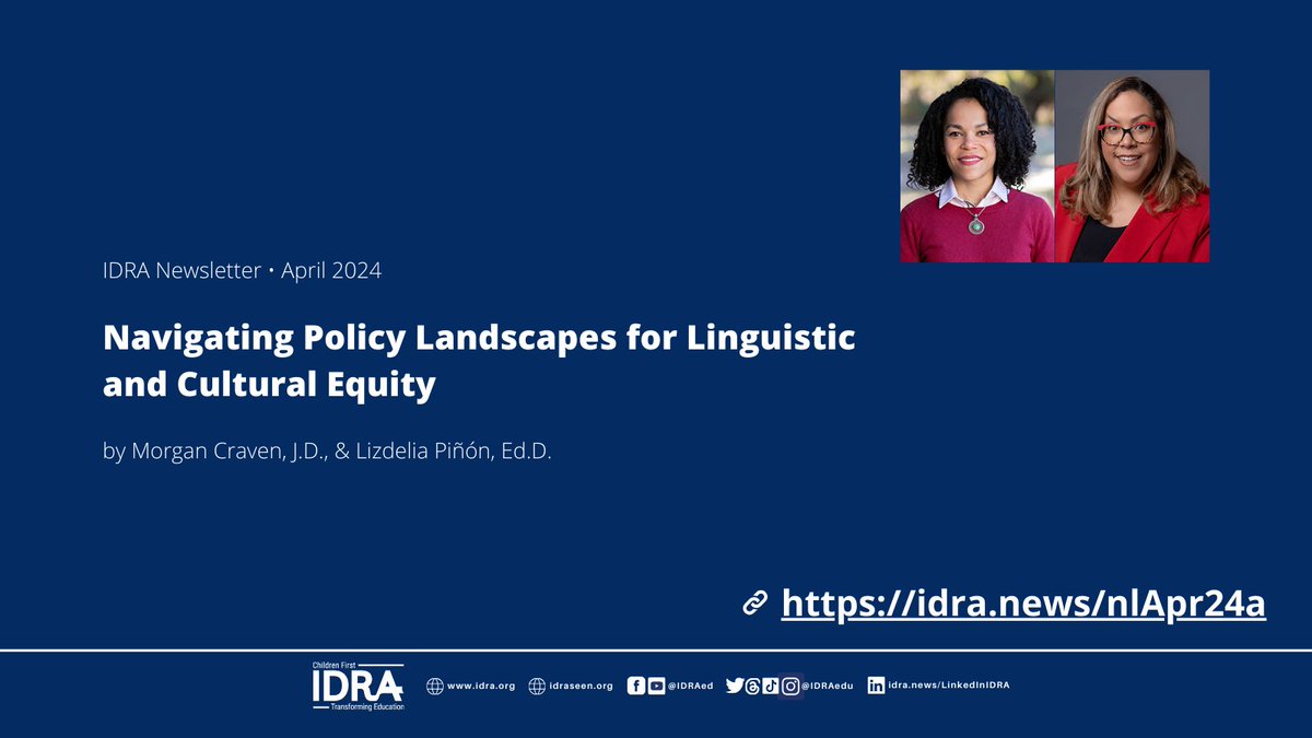 📢 Dive into our newsletter article highlighting the crucial role of language rights in education! 💬 Explore insights & strategies for supporting multilingual students & advocating for inclusive policies: idra.news/nlApr24a #LanguageRights #EducationForAll 📰✨ @Lizdeliap