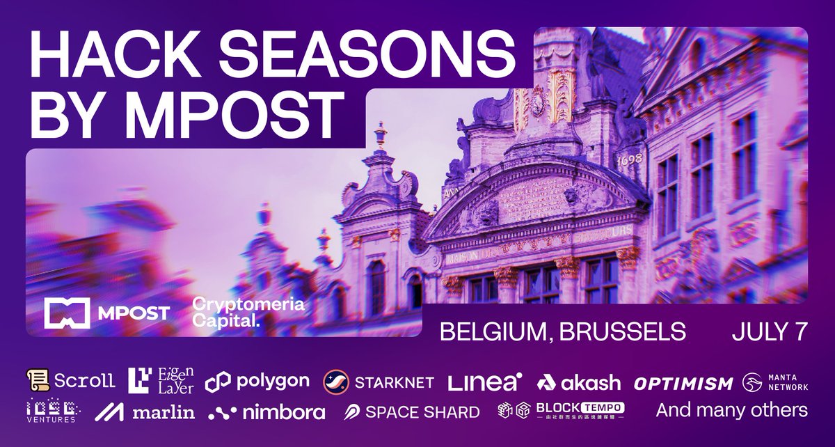 📢 Get ready, Brussels: Hack Seasons is coming on July 7, and early birds get in for free! Sign up now: eg8i.short.gy/hack_brussels Join us for a day packed with tech talks, workshops, and panel discussions on Web3, AI, and more. Network with founders, hackers, and industry titans,…