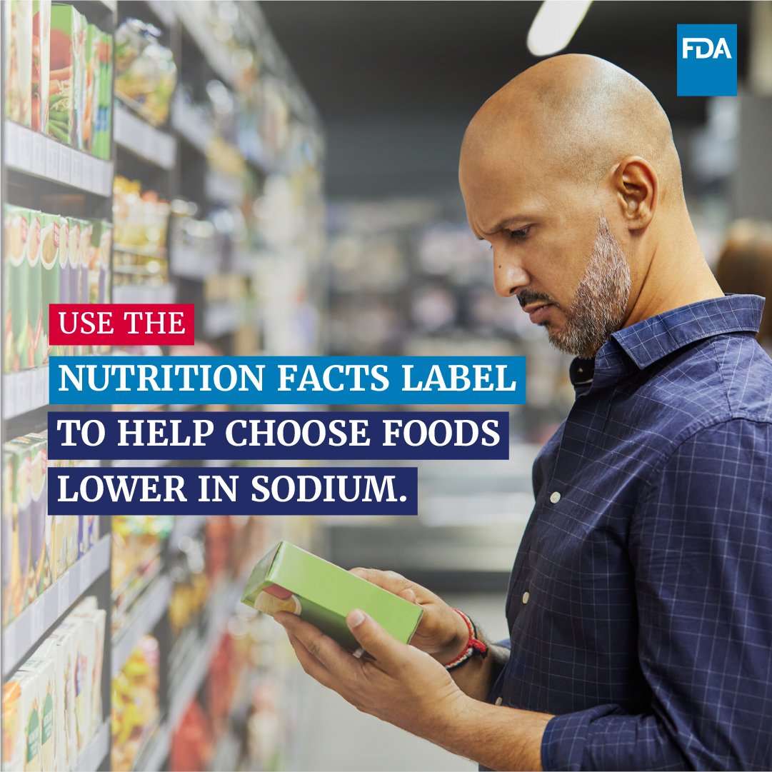 Managing sodium intake is key to a heart-healthy ❤️diet. Use the Nutrition Facts label to track your sodium intake and make informed choices. #HighBloodPressureEducationMonth fda.gov/food/nutrition…