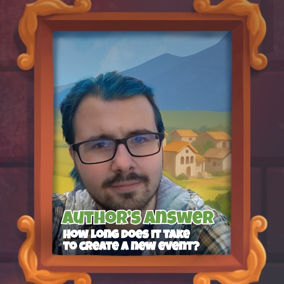 Hey, Farlanders! Game designer is answering😍
🤔Guess how long do you think it took to create the Medieval Paints episode?

A - 1 month 
B - 2 months 
C - more than 3 months
👇Drop your answer in the comments! #quartsoft #farland #game #farm #builder #gamedesigner