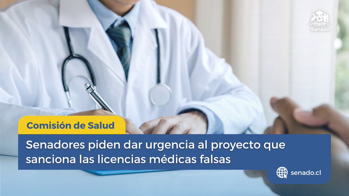 📋Los senadores de la instancia de Salud, advirtieron que la norma que endurece las sanciones a aquellos que emitan permisos sin la debida justificación clínica, lleva 9 meses detenido en la Cámara de Diputados y Diputadas. ▶️ senado.cl/licencias-medi…