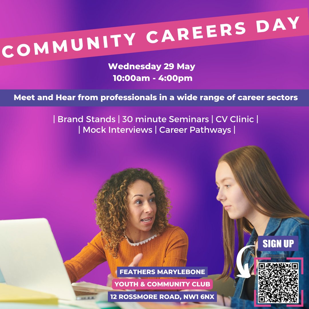 Introducing our new Community Careers Day! Showcasing a real array of business and organizations. 🟣 CV and Interview workshops 🟣 Presentations and Talks from well known businesses 🟣 Find Different Career Pathways 🟣and more... Sign up 👉 rb.gy/239ohb