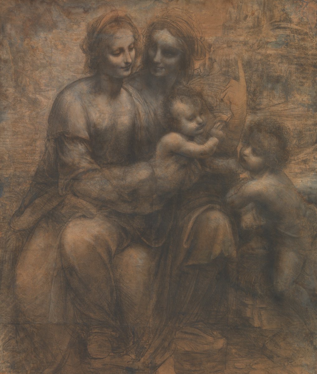 ✨ The lasting legacy of Leonardo ✨ Leonardo da Vinci died #OnThisDay in 1519. Often known as ‘The Burlington House Cartoon’, this is the only surviving large-scale drawing by the artist. Find the drawing on display in Room 17a: bit.ly/3bDcA1a