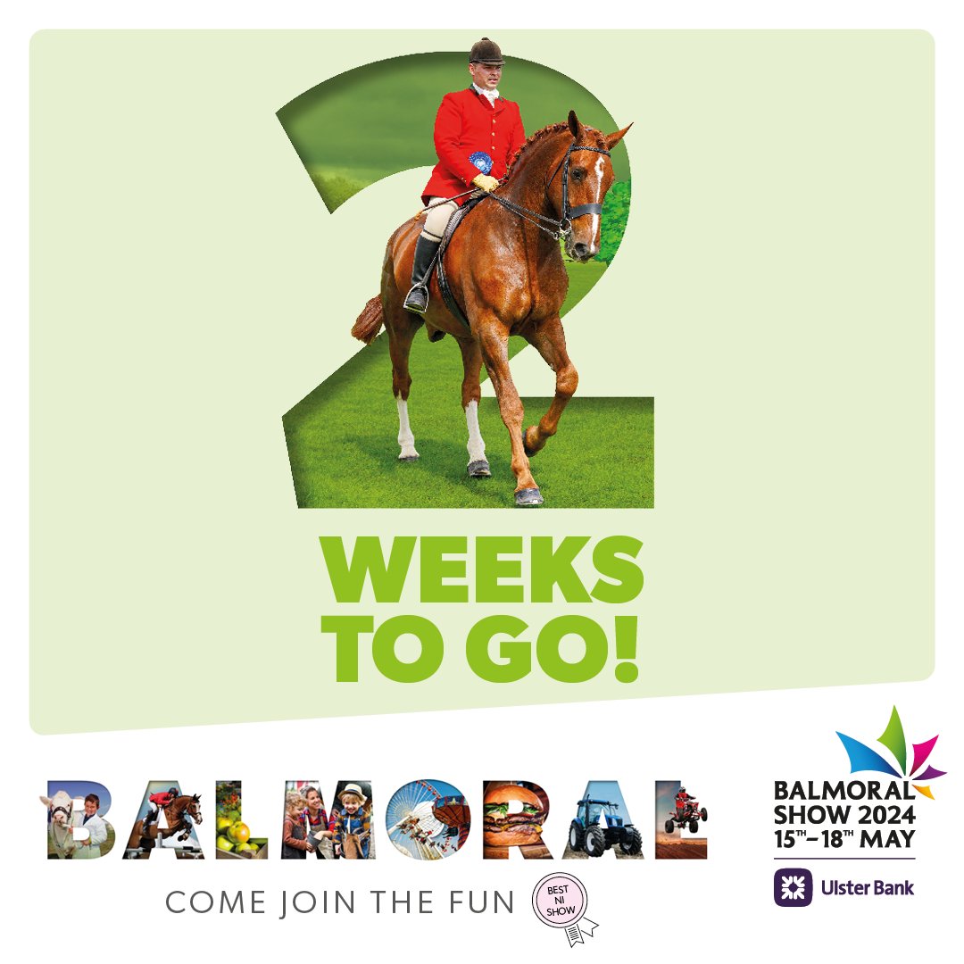 2 WEEKS TO GO!🎉 Whether you're a foodie, a farmer, or a family looking for a fantastic day out, we've got something for you! Check out the What's On page on our website to see all the exciting attractions lined up for this year's show - balmoralshow.co.uk/whats-on #BalmoralShow