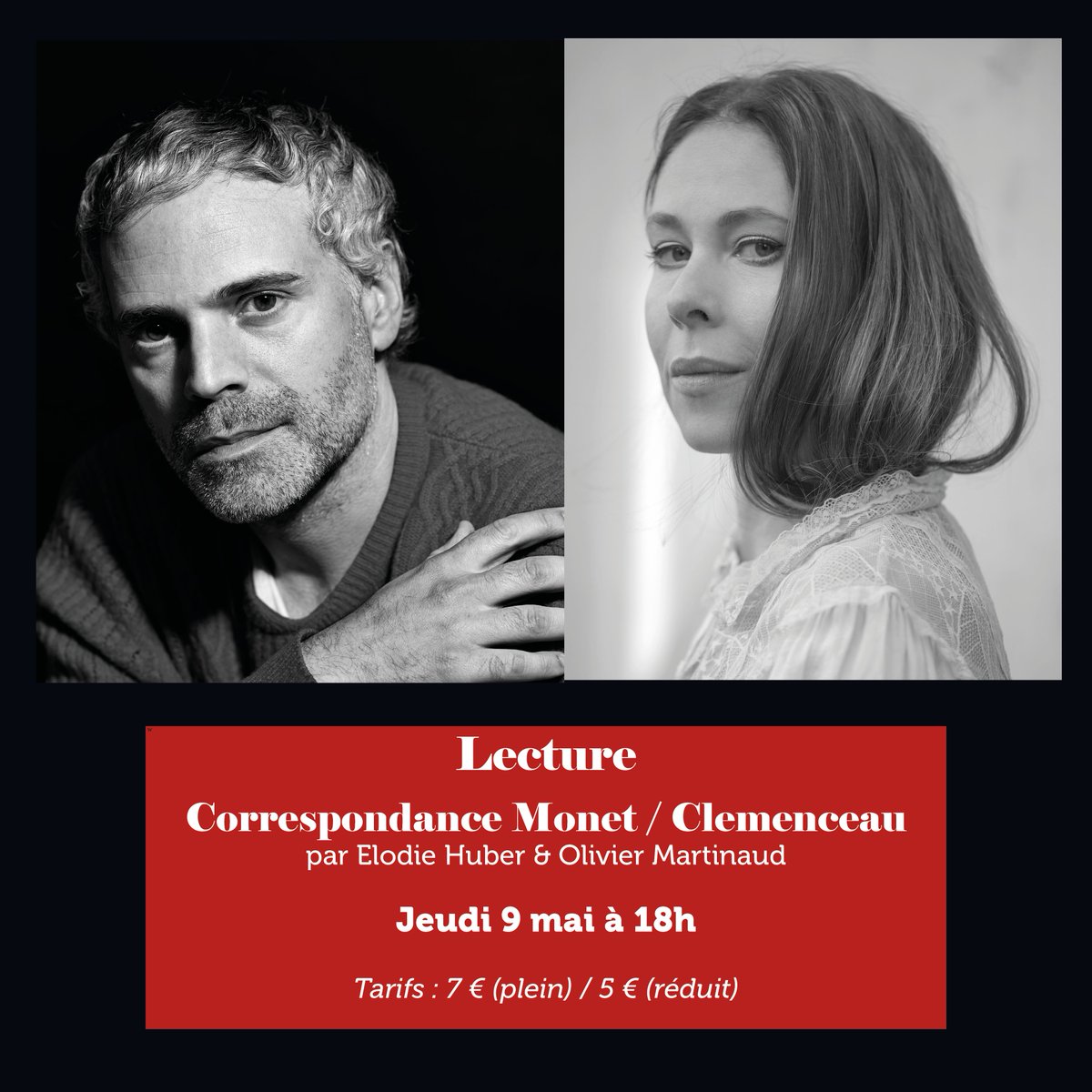 #Lecture | Profitez du jeudi férié le 9 mai prochain pour découvrir l'amitié profonde qui unissait Claude Monet et Georges Clemenceau, à travers leur correspondance. Lecture mise en scène par Olivier Martinaud avec Elodie Huber. 📍 #Musée 🎟️ 7€ / 5€ 👉 mdig.fr/expositions-et…