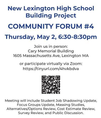 Join us tonight for latest information on the Lexington High School Building Project! 6:30 PM to 8:30 PM Battin Hall (Cary Memorial Building) Zoom: us06web.zoom.us/j/89740041573?… Project website: lhsproject.lexingtonma.org