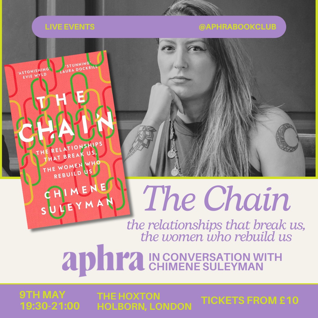 Really excited to be chairing this event with @chimenesuleyman next week with @aphrabookclub! Get your tickets here now: eventbrite.co.uk/e/aphra-presen…