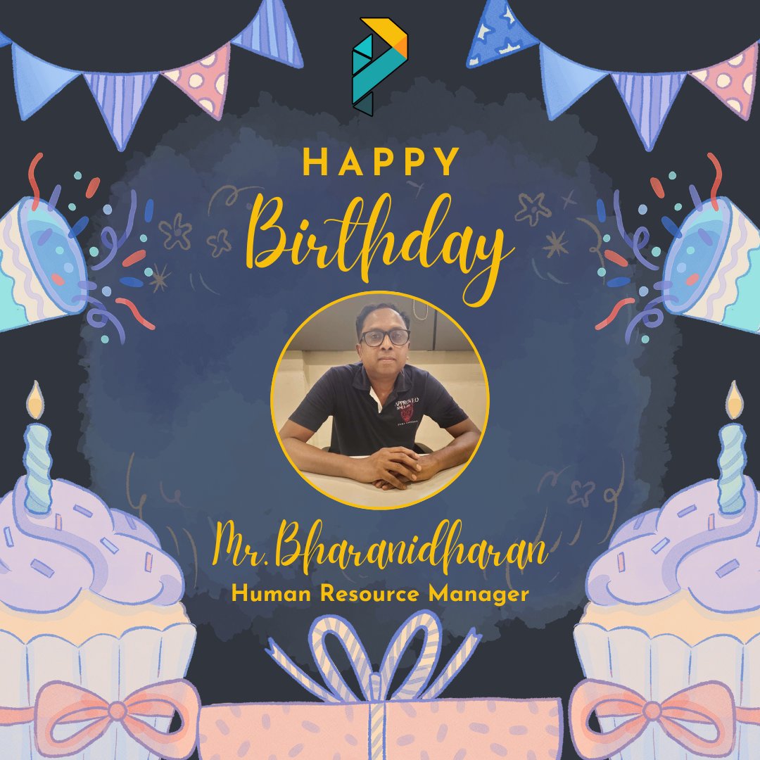 🎉 Happy Birthday to our awesome HR Manager, Mr. Bharanidharan! 🎂🥳 Thanks for all you do to make Pragna Solutions a great place to work! 🙌🌟 #HappyBirthday #HRManager #PragnaSolutions 🎉🎈