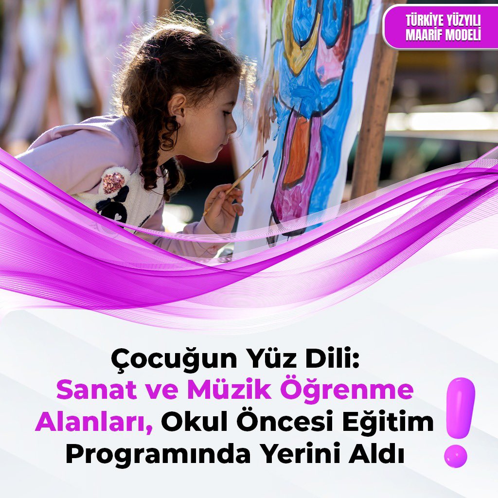 Okul öncesi eğitim kademesinin alana özgü özellikleri ile çocukların bu yaş grubunda çok yönlü desteklenmesinin önemi göz önünde bulundurularak müzik, sanat, hareket ve sağlık öğrenme alanları programa eklendi.   #KöklerdenGeleceğe