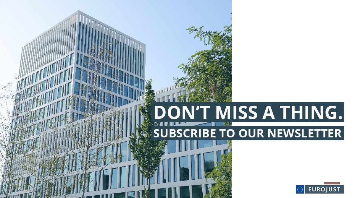 📰 Haven't subscribed to our newsletter yet? The latest edition includes: 🔹 updates on our support to accountability efforts for Ukraine; 🔹 upcoming publications & events; 🔹 recent casework on cybercrime, economic crime, drug trafficking & more. 🔗 eurojust.europa.eu/media-and-even…