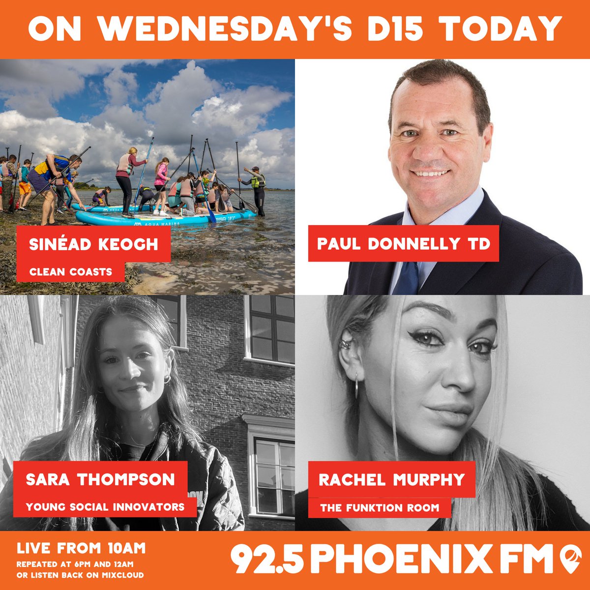 On Wednesday's D15 Today: - Baldoyle Bay Biosphere Festival with @CleanCoasts - @pauldonnellysf on planned tax hikes on petrol - @YSInow's annual awards - The Funktion Room's dance studio and classes Tune in from 10am on 92.5 FM and online at live.phoenixfm.ie!