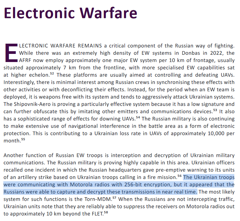 You may recall a number of headlines a year ago that Ukraine's burn rate on UAVs was 10,000 per month. Two VERY key points that didn't make it into most reporting: 1. The UAV losses were predominantly to electronic warfare 2. This little gem