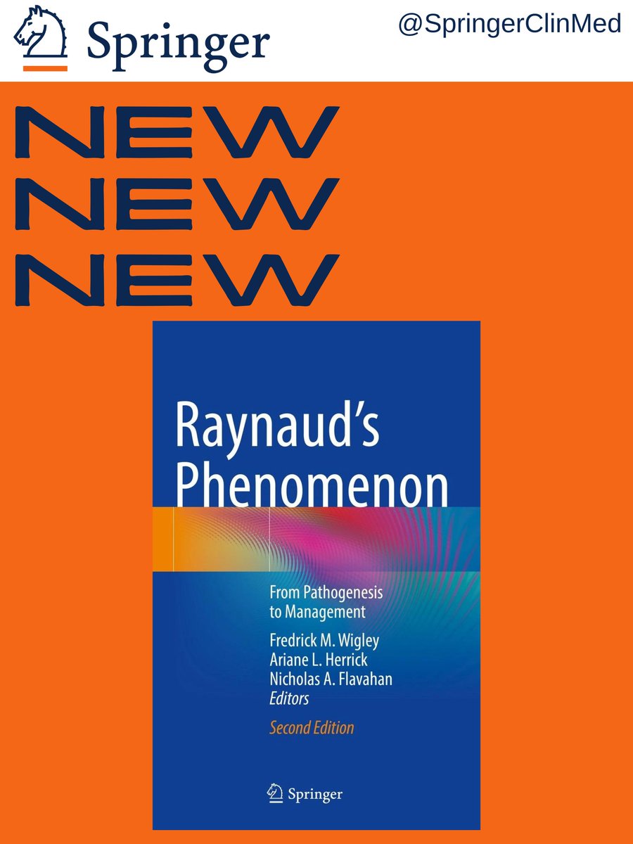 #JustPublished: 'Raynaud’s Phenomenon: From Pathogenesis to Management' 

This book comprehensively reviews the understanding of a disorder that continues to challenge primary care clinicians and specialists. 

Check out the book here: link.springer.com/book/10.1007/9…