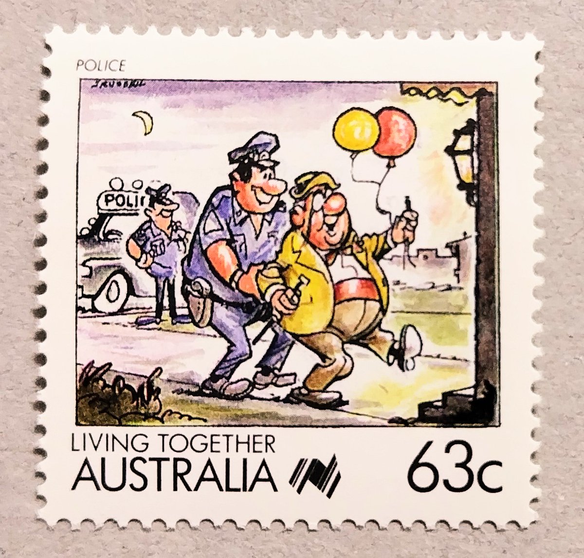 たまには柔らかいテーマとして、1988年に🇦🇺オーストラリアが発行した『共生（LIVING TOGETHER）』が題材の愛らしい切手を紹介。#外国切手 #philately #Australia

●THE…