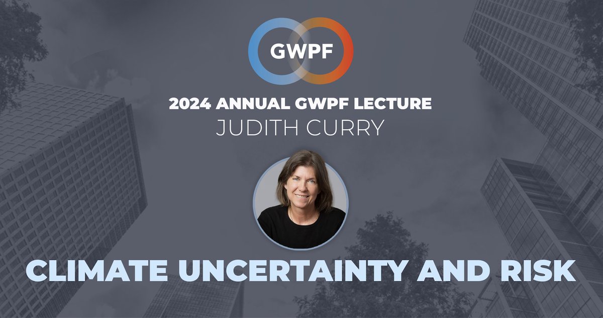 The GWPF was delighted to welcome Dr Judith Curry to London to give the 2024 Annual GWPF Lecture on: 🌍'Climate Uncertainty and Risk'🚨 Watch the lecture on YouTube now: 📺youtube.com/watch?v=iqsZV8…