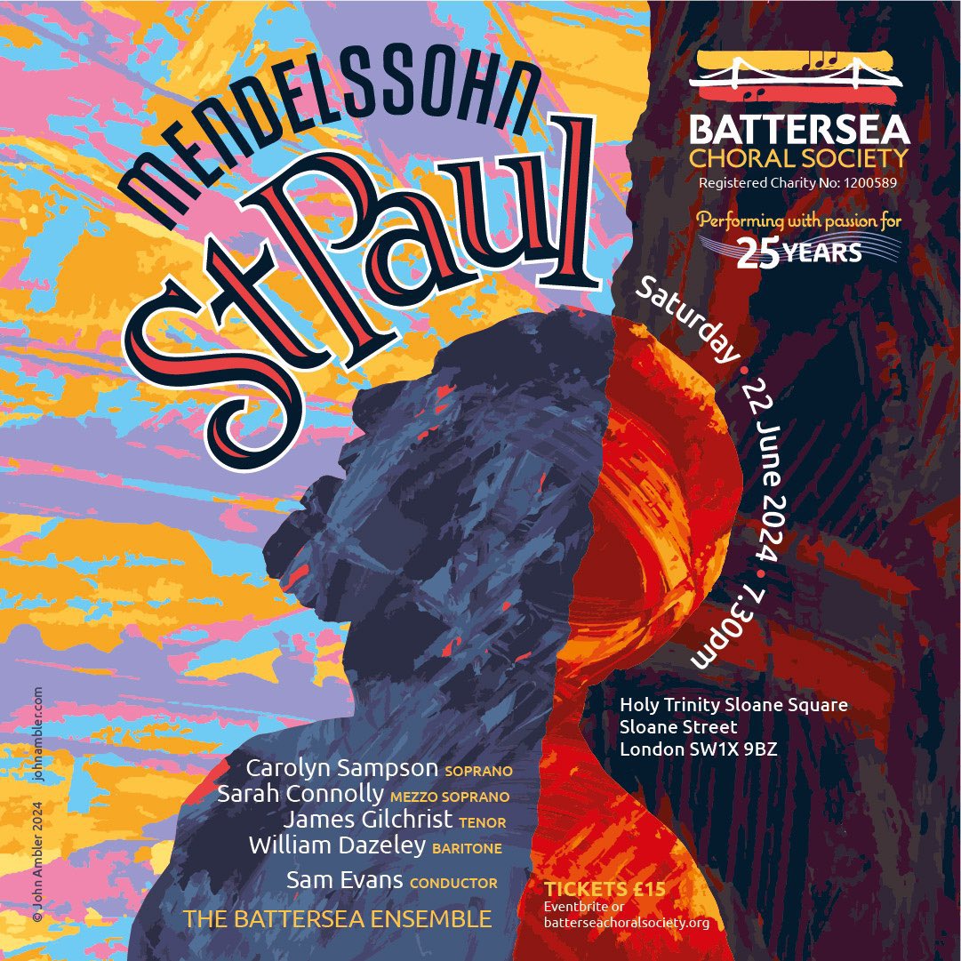 Would you like to hear Mendelssohn's 'St Paul', performed live by @BatterseaChoral, a professional orchestra and totally world-class soloists, in a wonderful central London venue - and all for £15 a ticket? Well, of COURSE you would! Join us Sat 22nd June:
eventbrite.co.uk/e/battersea-ch…