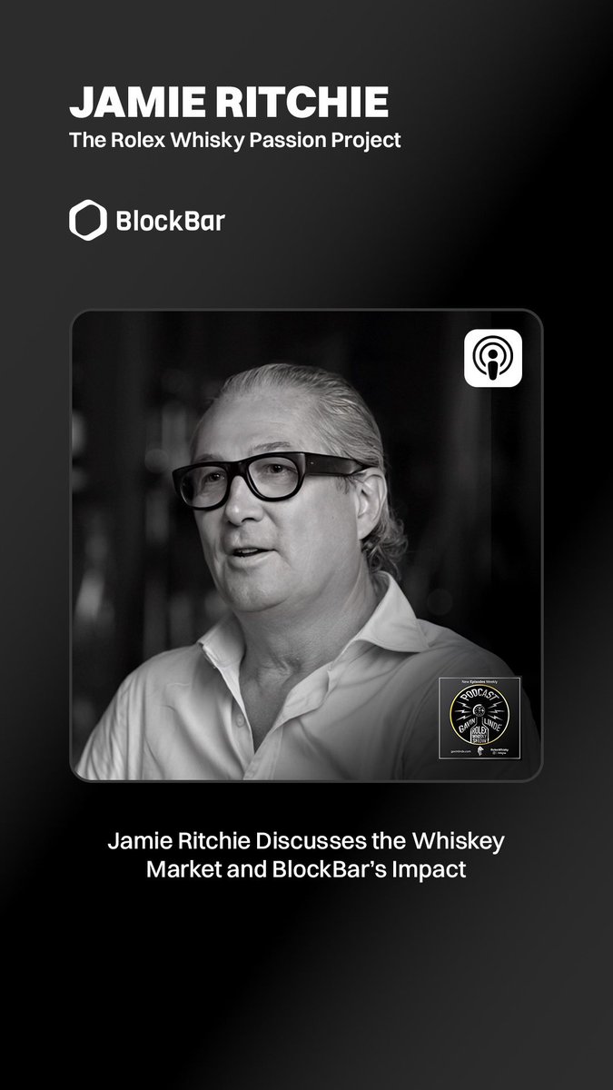Listen to BlockBar COO Jamie Ritchie as he joins Gavin Linde on the Rolex Whiskey Passion Project. They delve into spirits market evolution, indie bottlers, whiskey authenticity, and Jamie's whiskey journey - from Macallan to Middleton Very Rare auction. Plus, insights on