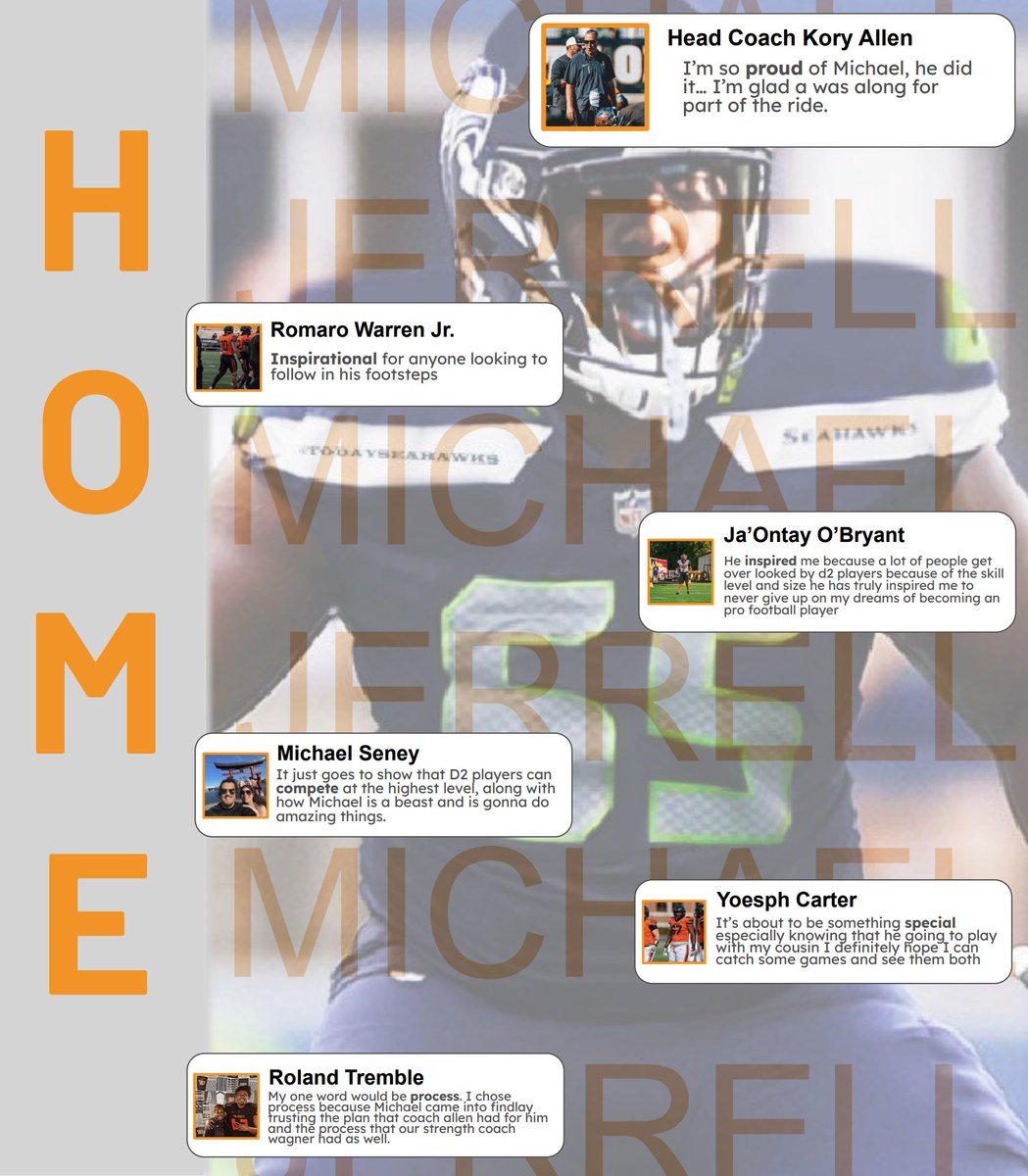 Inspiration for Everyone at Home... @bigguccimj Michael Jerrell || #Seahawks || @FindlayOilers