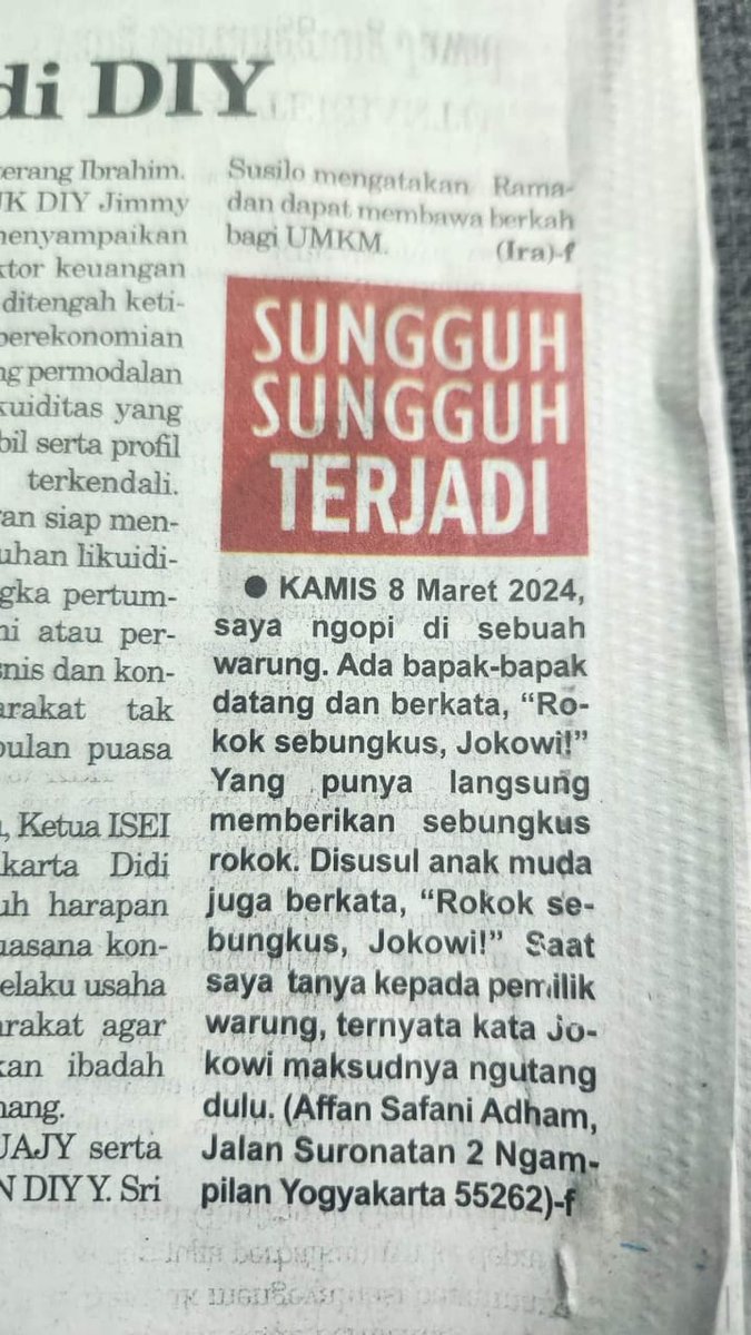 Baca dengan teliti ya ... Ada istilah baru yg bisa jadi nanti masuk ke KBBI. Ra sah nesu...komen wae... Piye menurutmu?