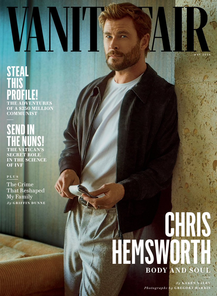 Chris Hemsworth, Vanity Fair kapağında.